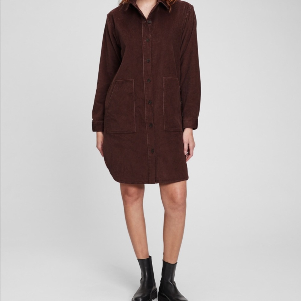 Gap Corduroy Button-Down Shirtdress